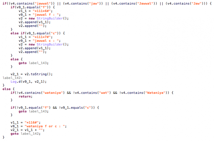 USSD codes of “Jawwal” and “Wataniya”