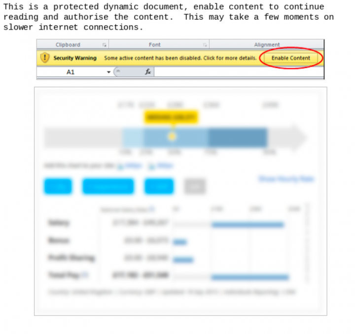 Figure 1. An example of the type of warning displayed by the lure document
