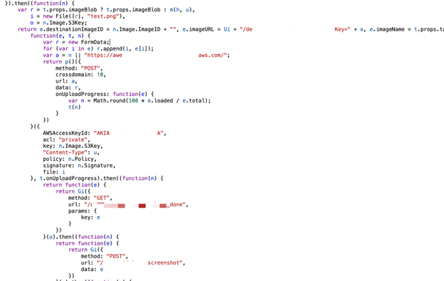 Figure 3. Exposed AWS access key.