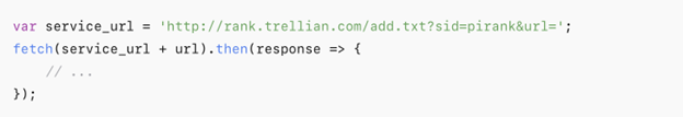 Figure 1. Service URL used by SEMRush Rank and PI Rank extensions